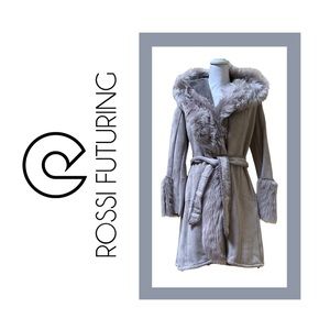 Rossi Hooded Tuscan Shearling With Cashmere Knit (Size 8)